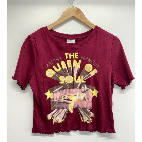 Aretha Crop Tee Size Large Franklin The Queen Of Soul Live In Vegas Juniors NEW - Picture 2 of 8